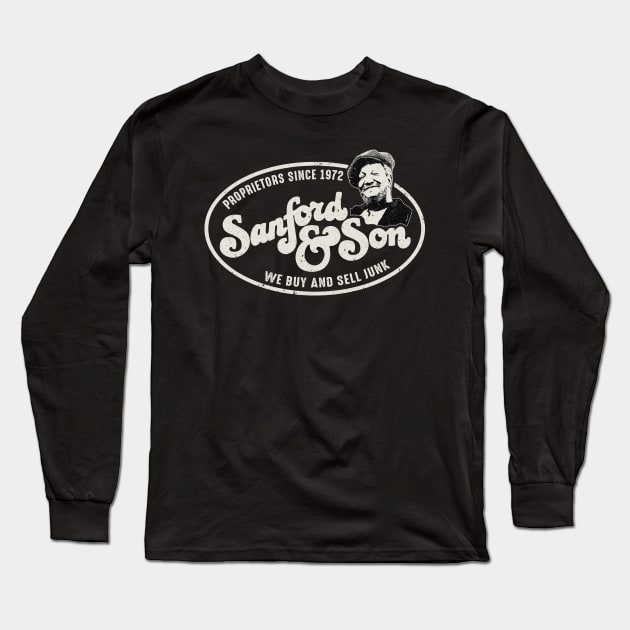 Sanford and Son Worn Logo Long Sleeve T-Shirt by Alema Art